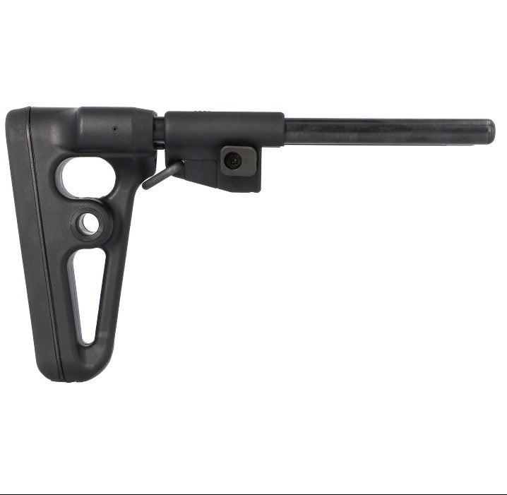 Black rifle stock on a white background
