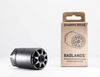 Sharps Bros Badlands integrated muzzle brake and blast deflector with packaging, made from 17-4 stainless for high durability.