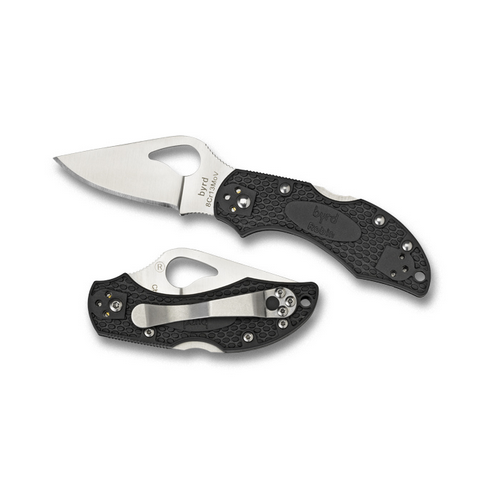 Spyderco Robin knife featuring a black G-10 handle and high carbon 8Cr13MoV blade design, ideal for office or weekend carry.