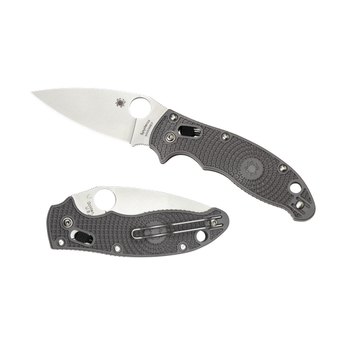 Spyderco Manix 2 folding knife with CPM S30V stainless steel blade and textured gray handle, showcasing its craftsmanship and design.