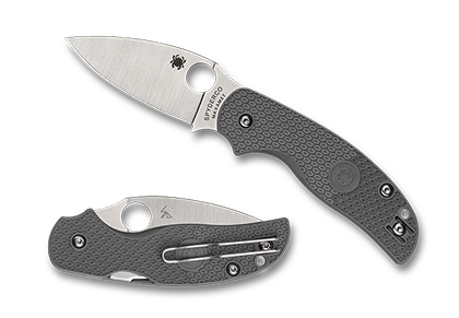 Spyderco Sage Gray Lightweight Maxamet Plainedge knife showcasing sleek design and durable blade. Perfect for outdoor enthusiasts.