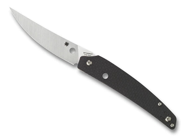 Spyderco Ikuchi PlainEdge knife with carbon fiber handle and CPM S30V blade, designed for exceptional performance and style.