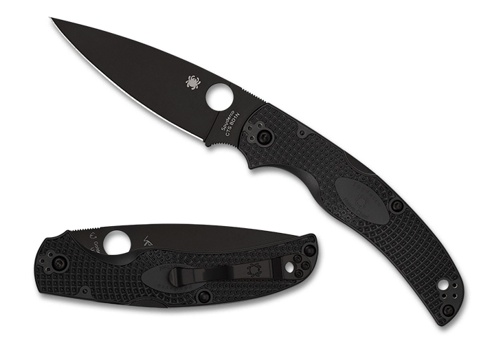 Spyderco Native Chief Lightweight knife with black blade and handle, ideal for tactical applications.