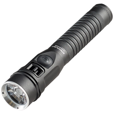 Streamlight Strion 2020 flashlight featuring a textured grip and dual switches for versatile lighting options.