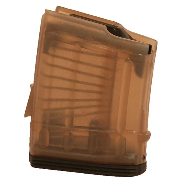 Steyr Arms AUG/USR 10 round magazine in translucent design, compatible with .223 Remington and 5.56 NATO calibers.