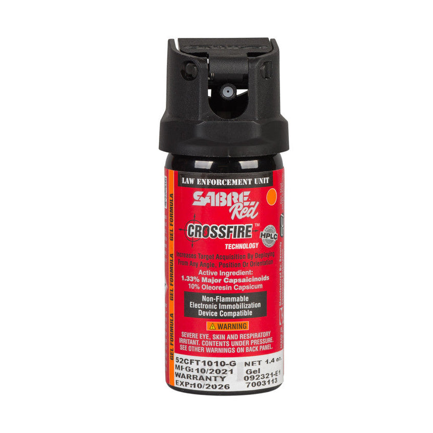 Sabre Crossfire pepper spray canister on a white background