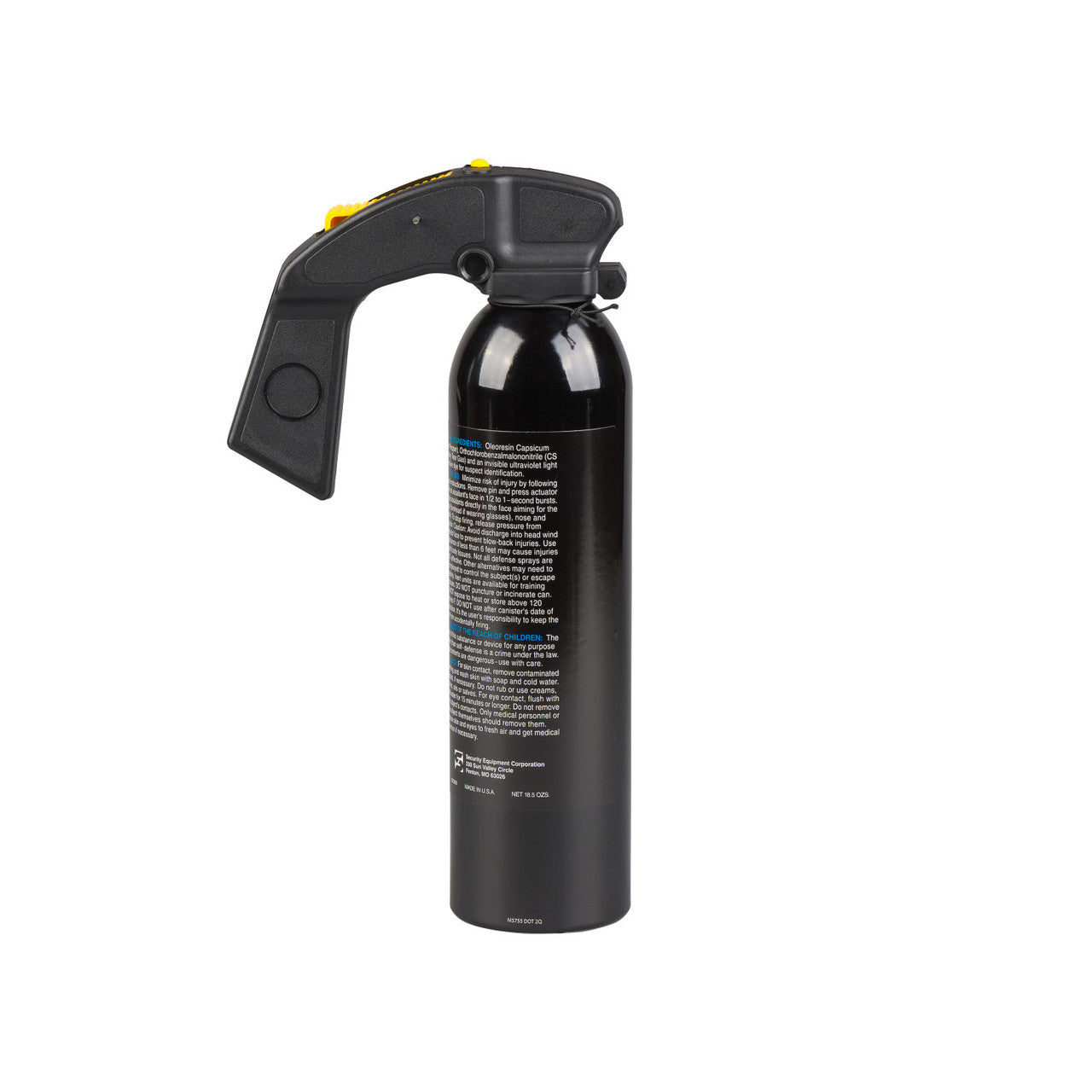 Black spray bottle with a black nozzle on a white background