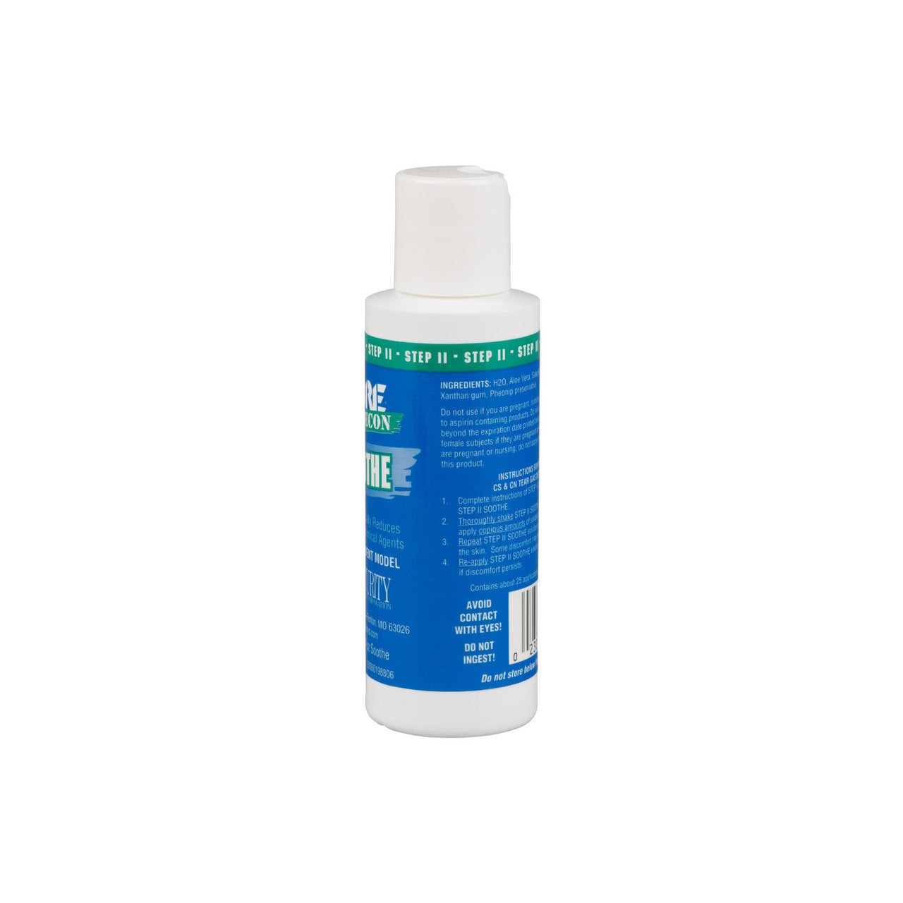 Bottle of Sabre DECON Soothe Solution 4.0 oz (120ml) - Step 2 | SDS-40 with blue label on a white background