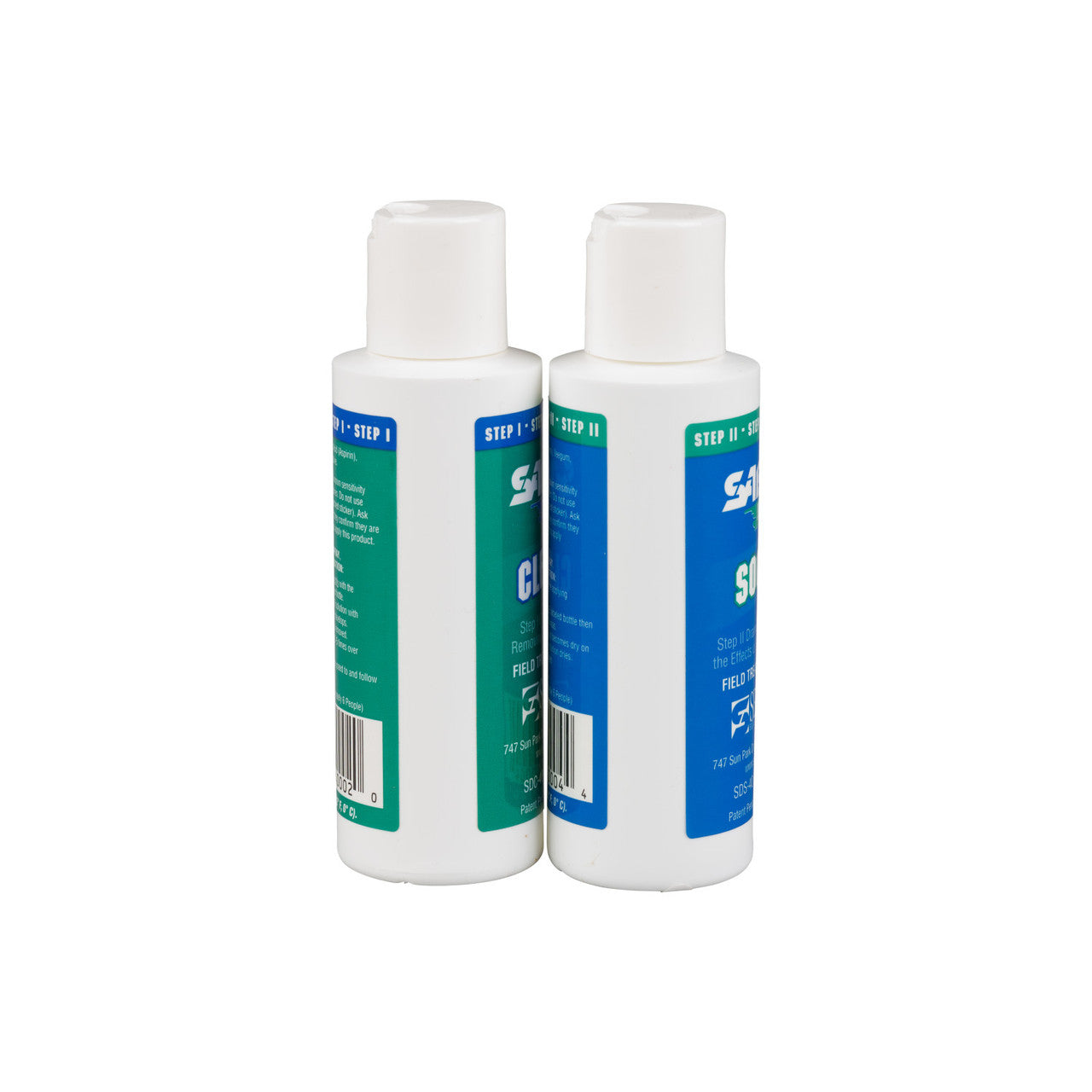 Two bottles of Step 1 Clean on a white background
