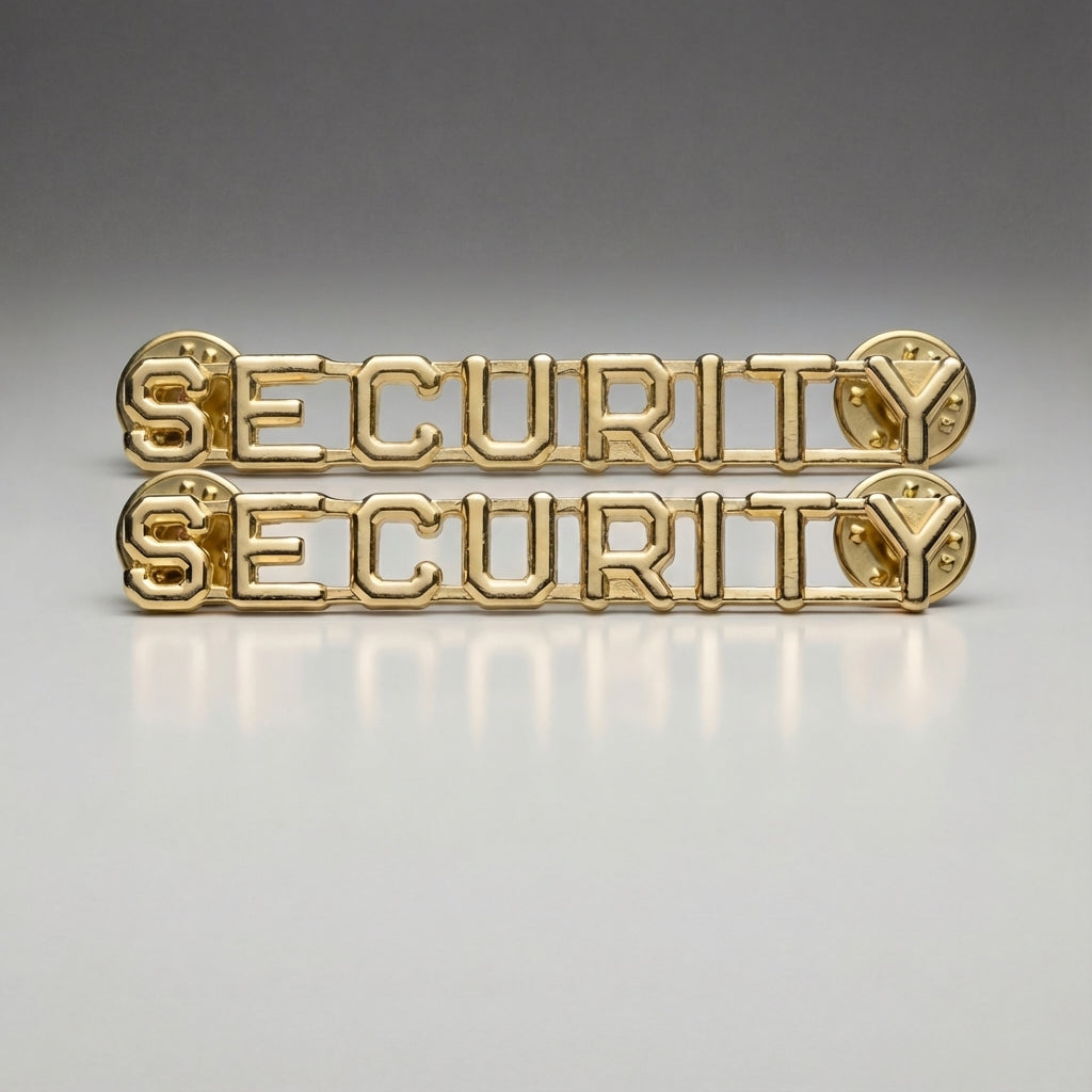 SECURITY Uniform Collar Pins (Gold or Silver) Pair