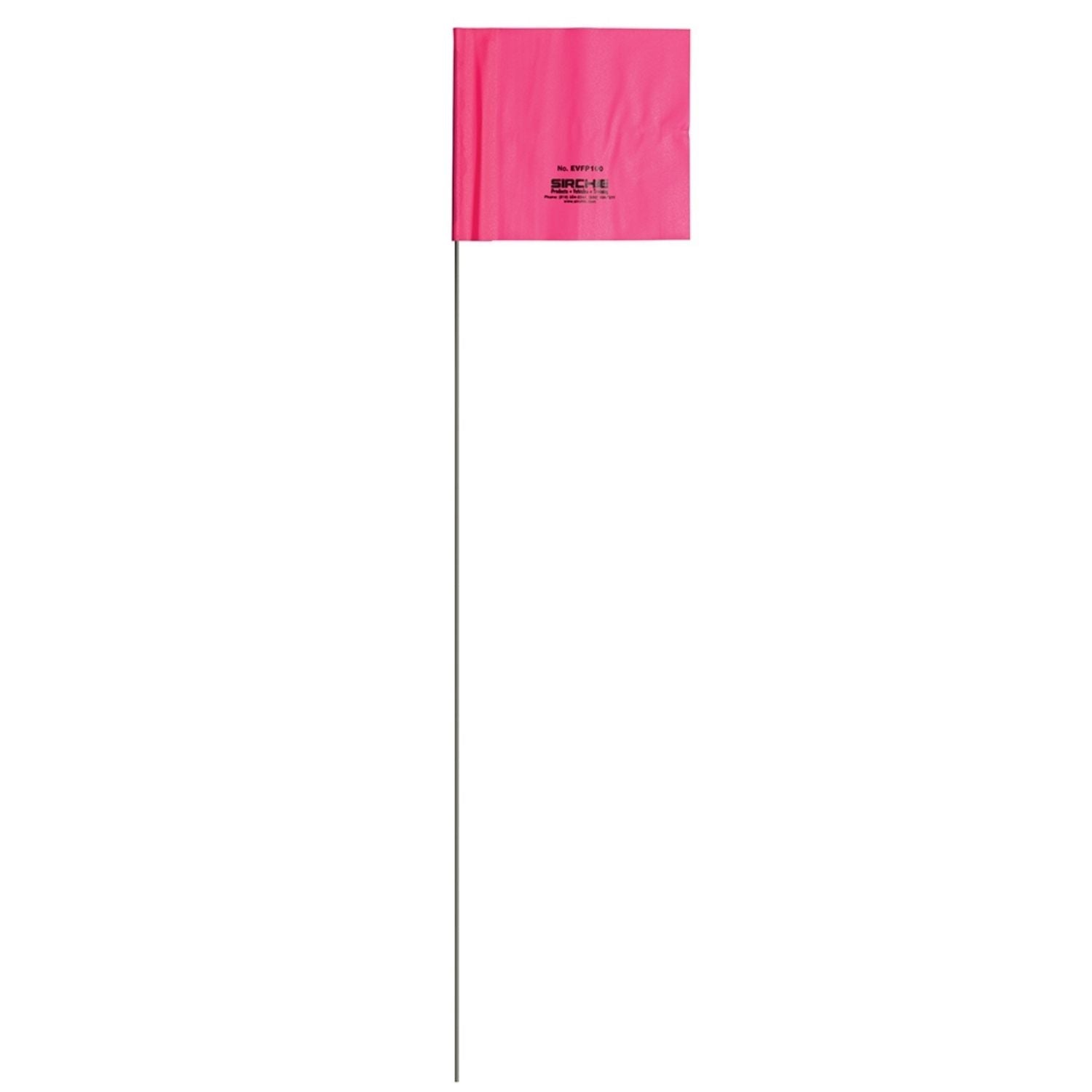 Pink Evidence flag with a black Sirchie logo on a white background