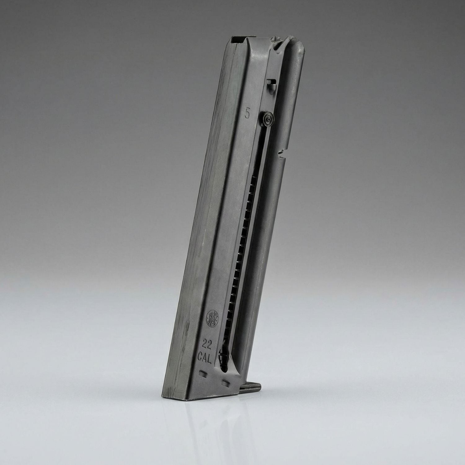 Metal magazine on a gray background