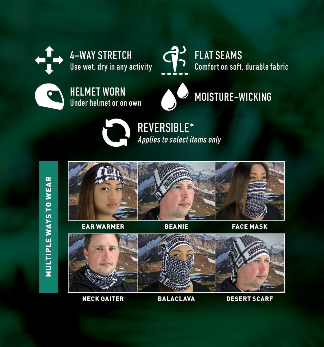 Zan Headgear Motley Tube - Gaiter, Face Mask, Neck Warmer, Balaclava, Beanie