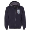 Thin Blue Line zip-up hoodie with American flag, honoring police officers, stylish and warm for winter wear.