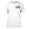 Thin Blue Line Men&#8217;s &#8211; T-Shirt &#8211; Thin Blue Line Flag &#8211; White, 2XL -
