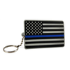 Llavero Línea azul delgada Bandera americana de línea azul delgada
