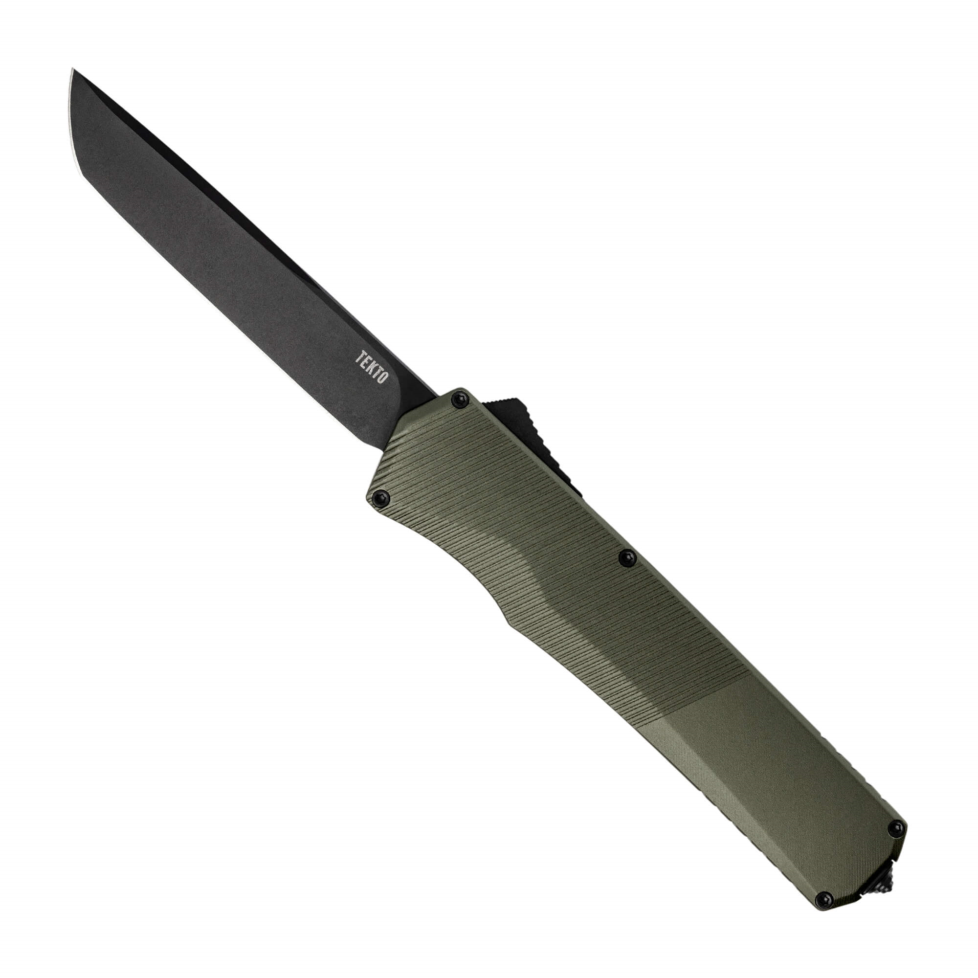 Tekto Gear A5 Spry OD Green tactical knife with S35VN steel blade and precision-contoured handle.