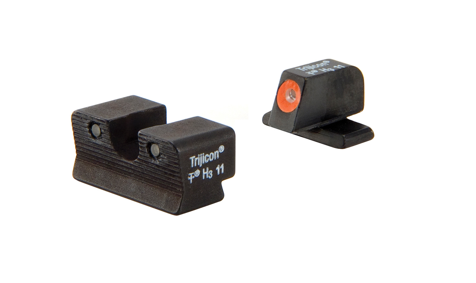 Trijicon HD Night Sights set featuring #6 front and #8 rear sights, designed for tactical shooters with enhanced visibility.