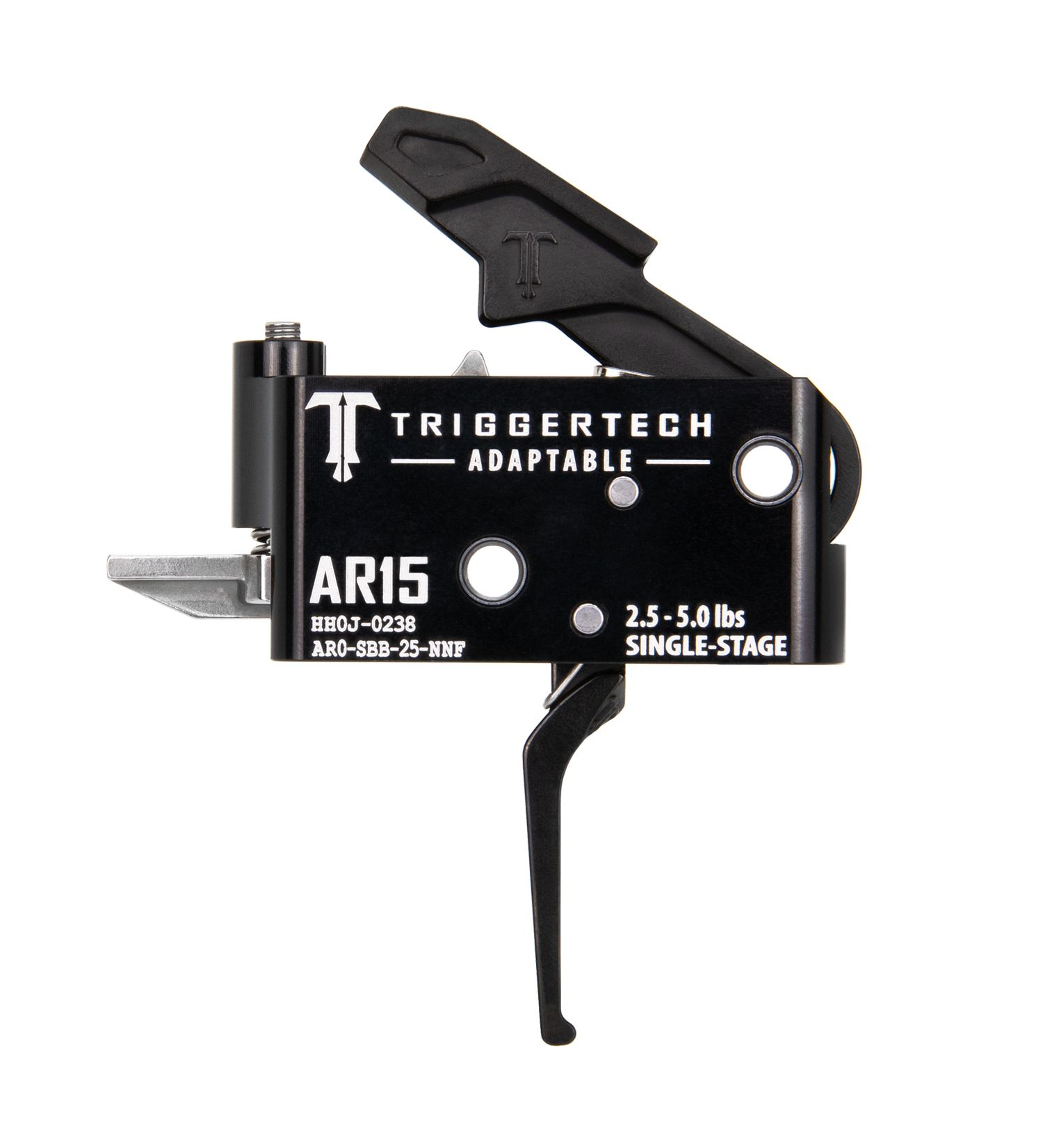 TriggerTech AR15 Single-Stage Adaptable Trigger featuring zero-creep technology and short overtravel for precision performance.