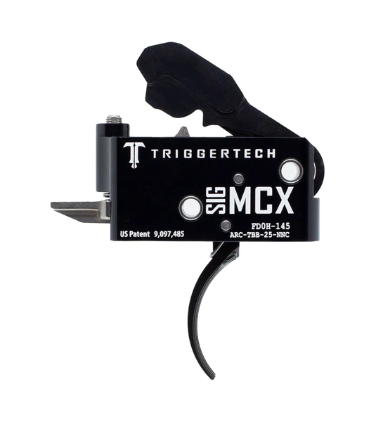 TriggerTech Sig/MCX two-stage adaptable trigger with frictionless release technology for precision shooting.