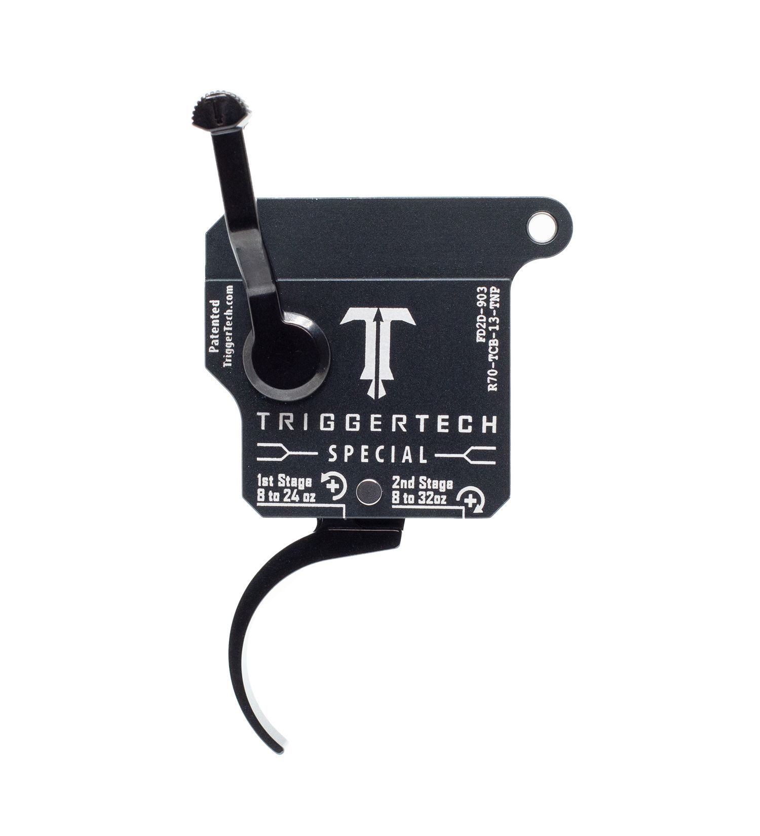 TriggerTech Remington 700 Clone Two-Stage Special Trigger showing tactile pull weight adjustment and rugged design.