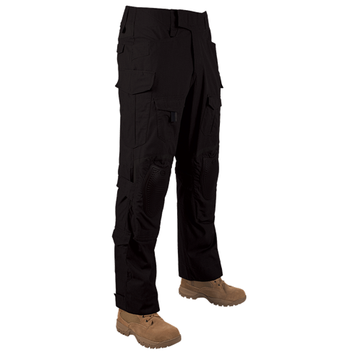 TRU-SPEC T.R.U. Direct Action Pants in black, featuring durable Cordura fabric and tactical pocket design for operational use.