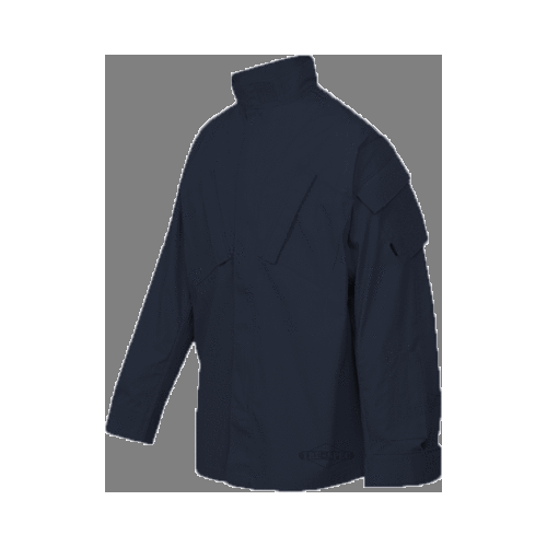 TRU-SPEC XFire TRU Shirt in navy, featuring fire-resistant fabric and adjustable mandarin collar for tactical safety.