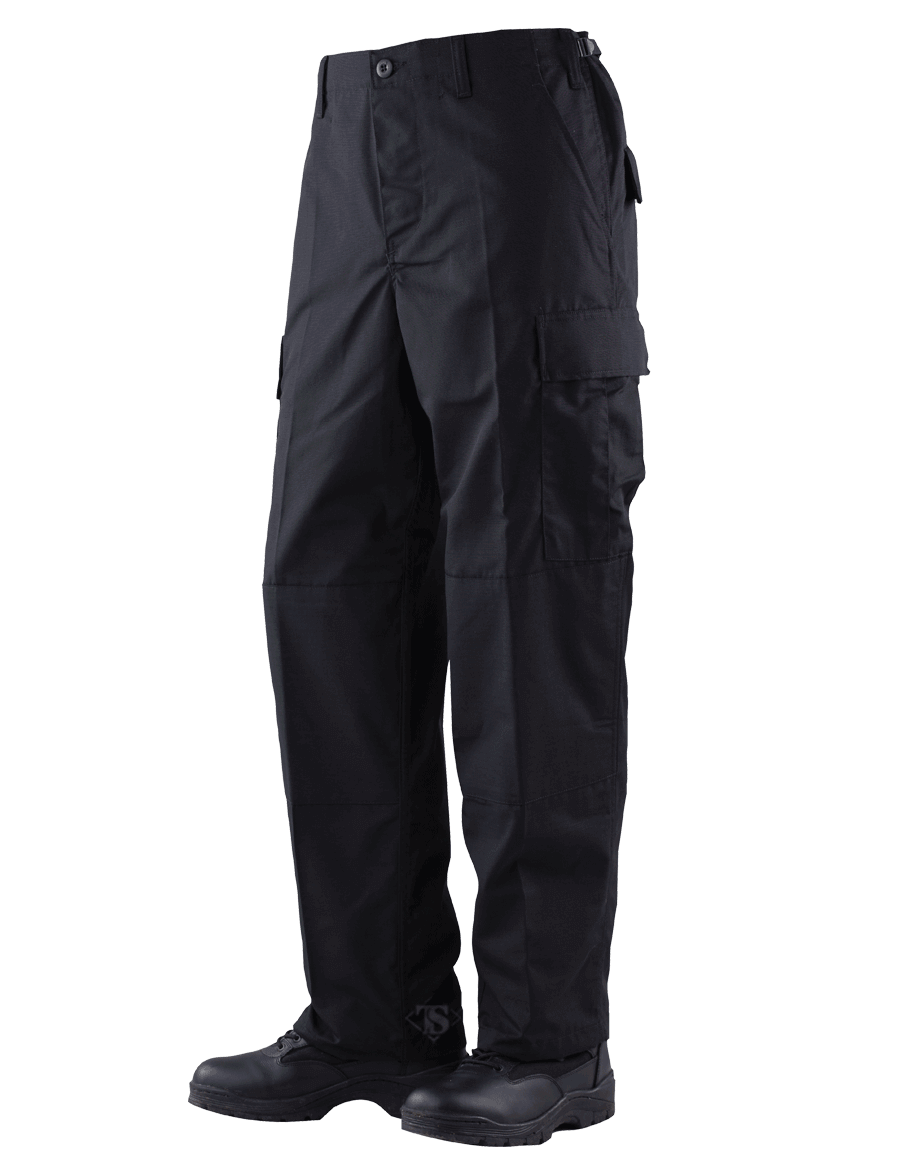 TRU-SPEC BDU Pants in black, showcasing a classic design for military-style performance and durability.