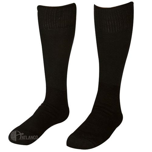 Black military issue cushion sole socks made from a durable wool blend for comfort and longevity.