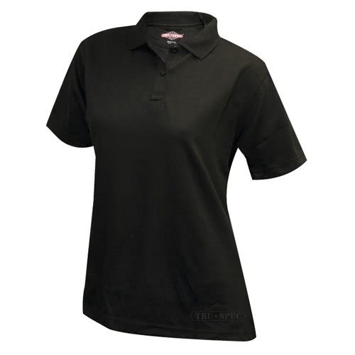 TRU-SPEC Women&#8217;s Short Sleeve Performance Polo &#8211; Black, L -