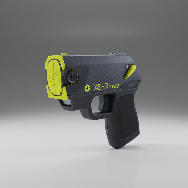 TASER Pulse 2 device on a gray background