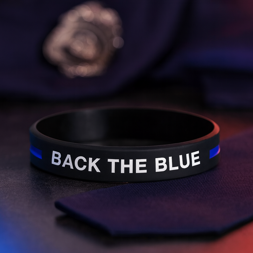 Pulsera Delgada Línea Azul "Back the Blue"