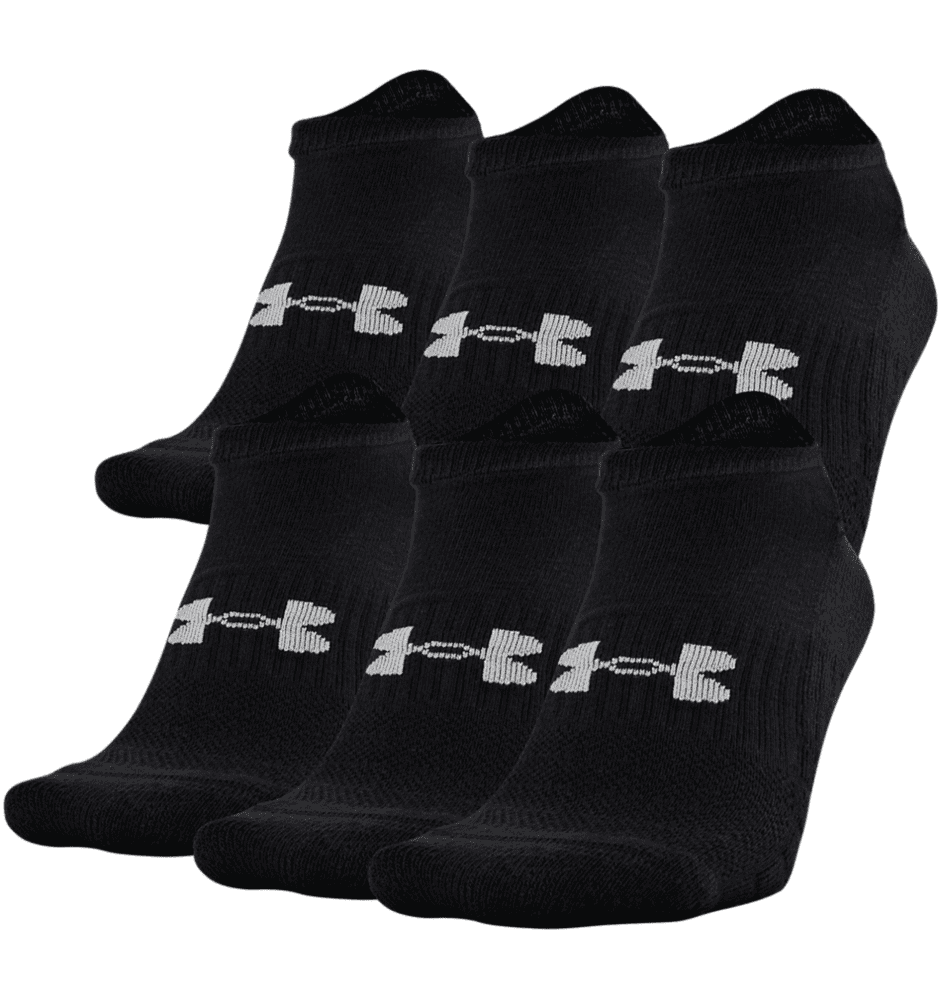 Under Armour UnisexTraining Cotton No Show 6-Pack Socks -
