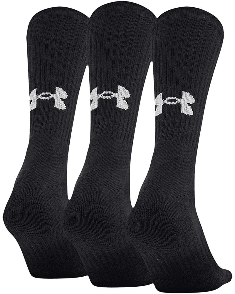 Under Armour Training Cotton Crew Socks - 3-Pack 1352669 - Black, XL