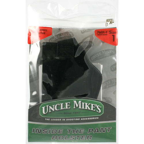 Uncle Mike's Inside-the-Pant Retention Strap Holster packaging, showcasing the unique QD design and ultra-thin laminate.