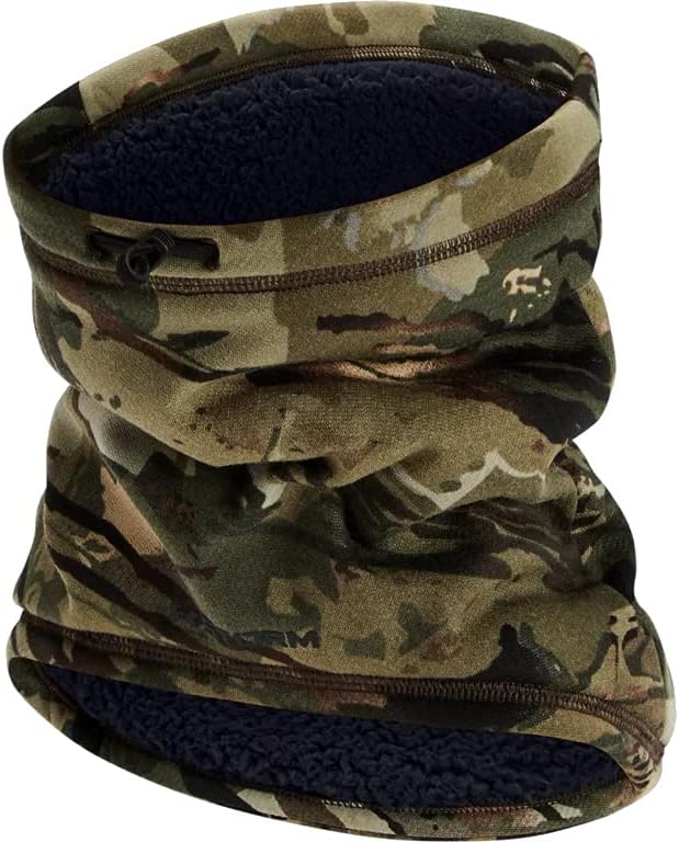 Under Armour Unisex Forest Camo Fleece Gaiter with sherpa lining, breathable Armour Fleece, and weather-resistant UA Storm finish