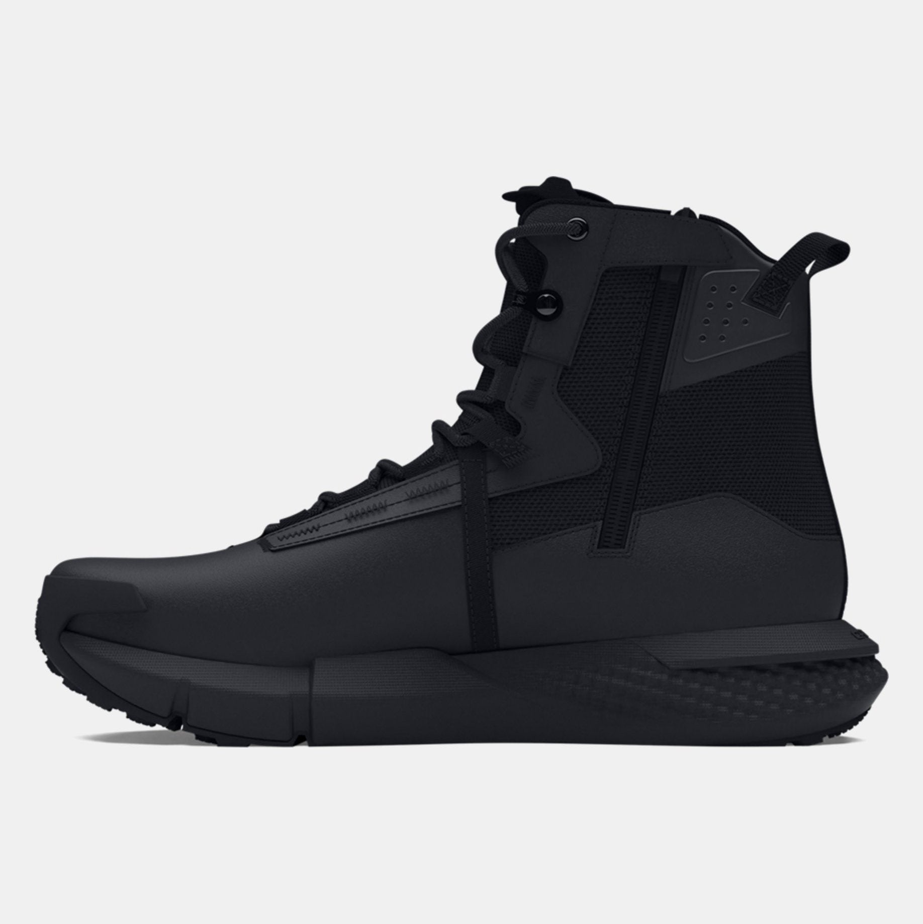 Under Armour Valsetz Waterproof Zip Tactical Boots for Men – side view showing zipper, sole, and waterproof design