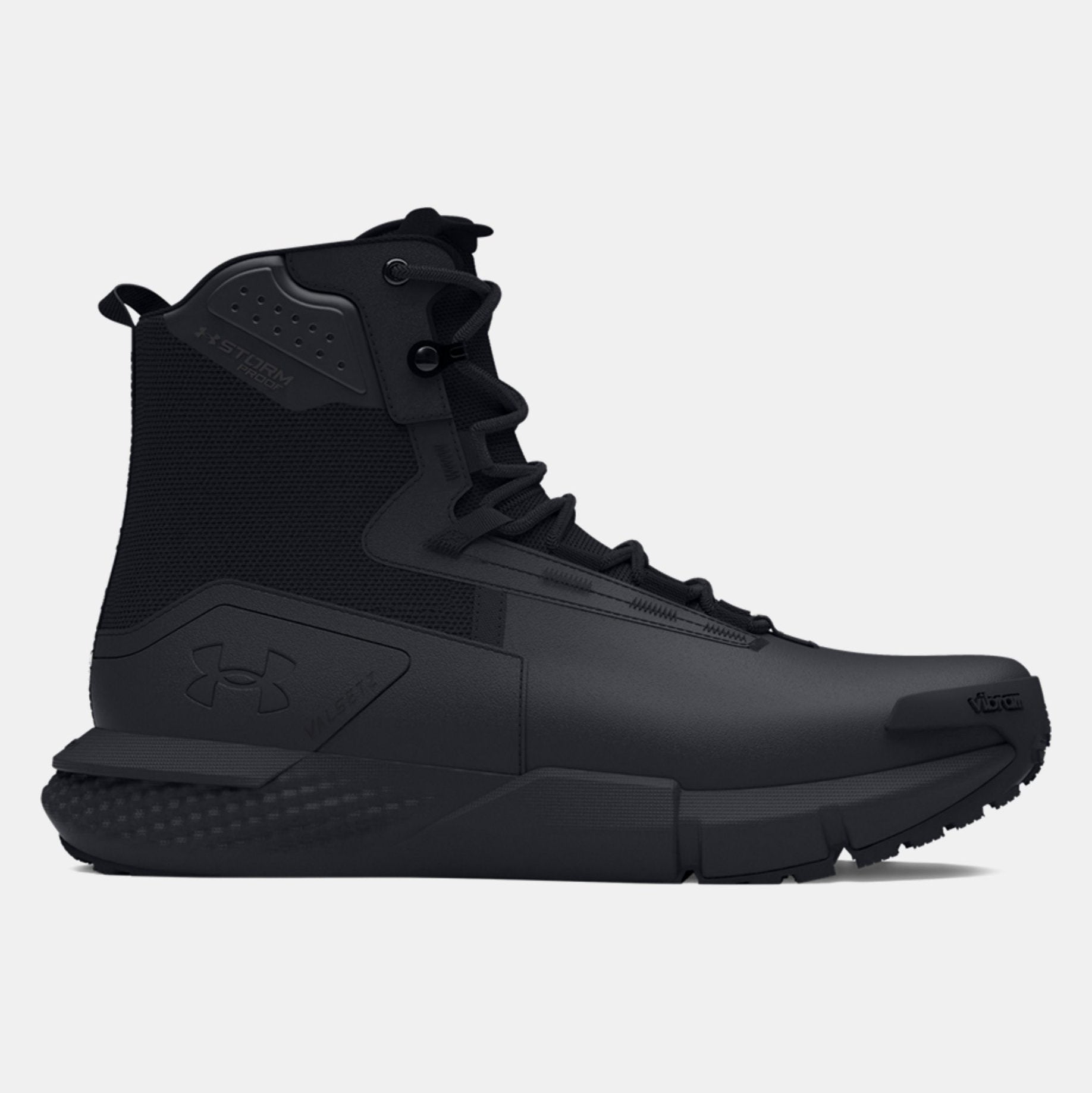 Under Armour Valsetz Waterproof Zip Tactical Boots for Men – side view showing zipper, sole, and waterproof design