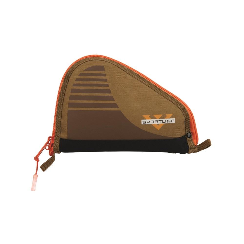 Voodoo Sport 9" Pistol Case in brown and orange, designed for outdoor enthusiasts and sportsmen. Durable and reliable handgun protection.