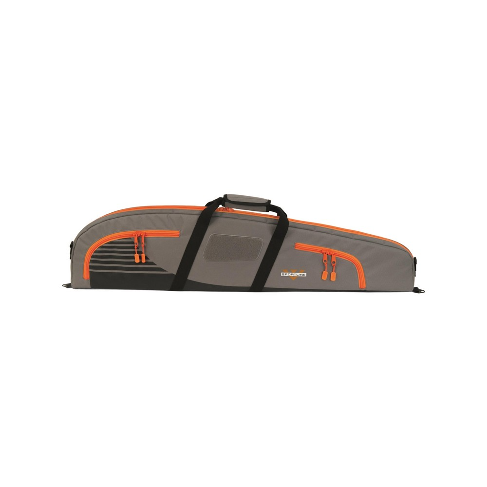 Voodoo Sport 44" Rifle Case in gray and orange, designed for secure firearm storage and transport, perfect for outdoor enthusiasts.