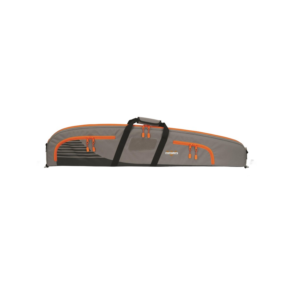 Voodoo Sport 51" rifle case in gray and orange, designed for sportsmen to securely carry firearms.