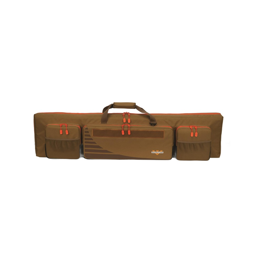 Voodoo Sport 51" Weapons Case in brown with orange accents, featuring multiple pockets for gear storage.