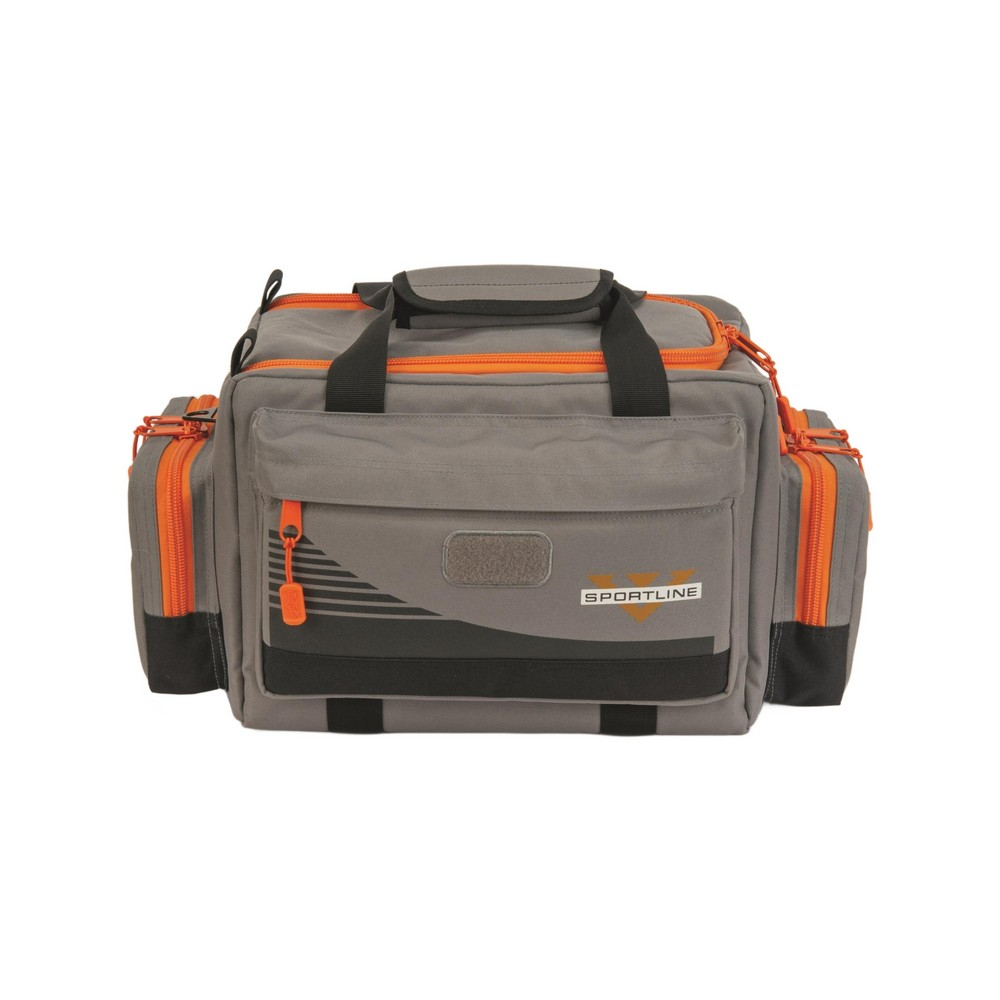 Voodoo Sport Sportline Range Bag with orange zippers, ideal for outdoor enthusiasts and sportsmen. Durable and stylish design.