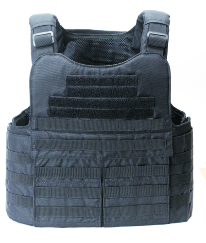 Voodoo Tactical Heavy Armor Carrier featuring padded shoulder straps and MOLLE webbing for customizable gear attachment.