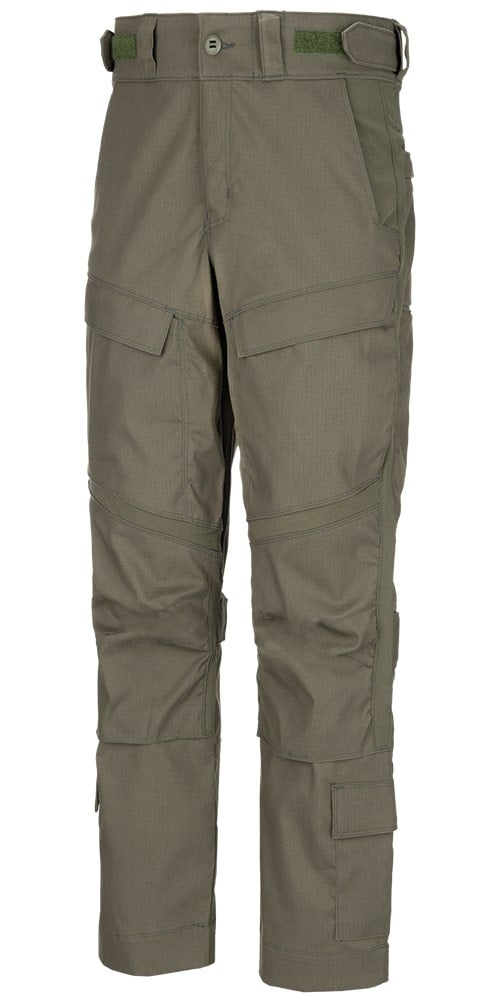 Vertx Recon Flex Pants in olive green with cargo pockets, designed for durability and comfort in modern missions.