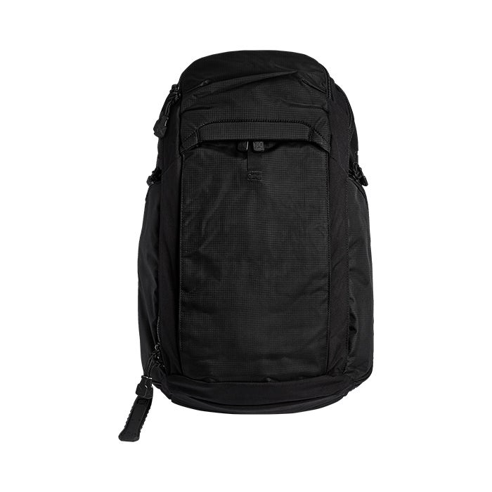 Vertx Gamut Backpack in sleek black, featuring a spacious design and 180-degree opening for easy access to gear.