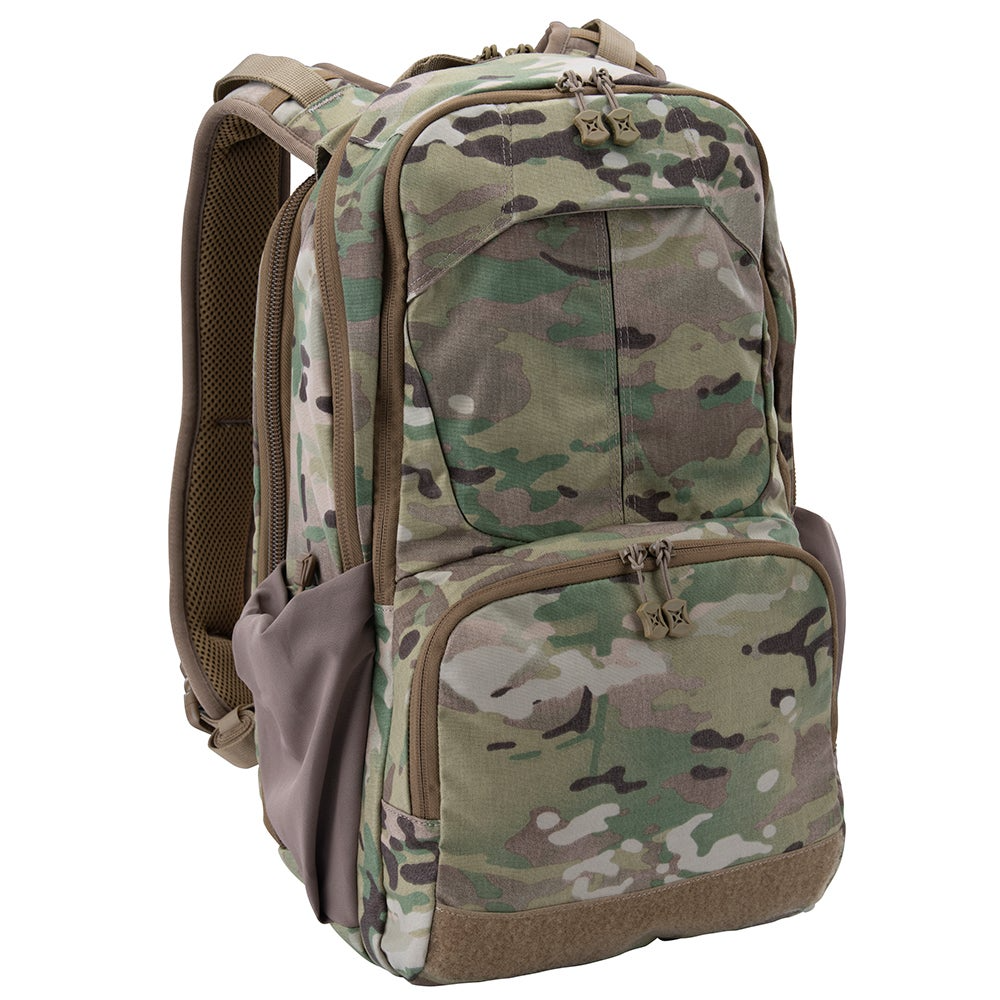 Vertx VertxReady 2.0 Pack in MultiCam pattern, featuring multiple pockets and concealed MOLLE panel for organized carrying.