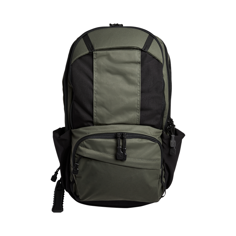 Vertx Pro Readypack backpack in olive green, featuring multiple storage pockets and tactical design elements.