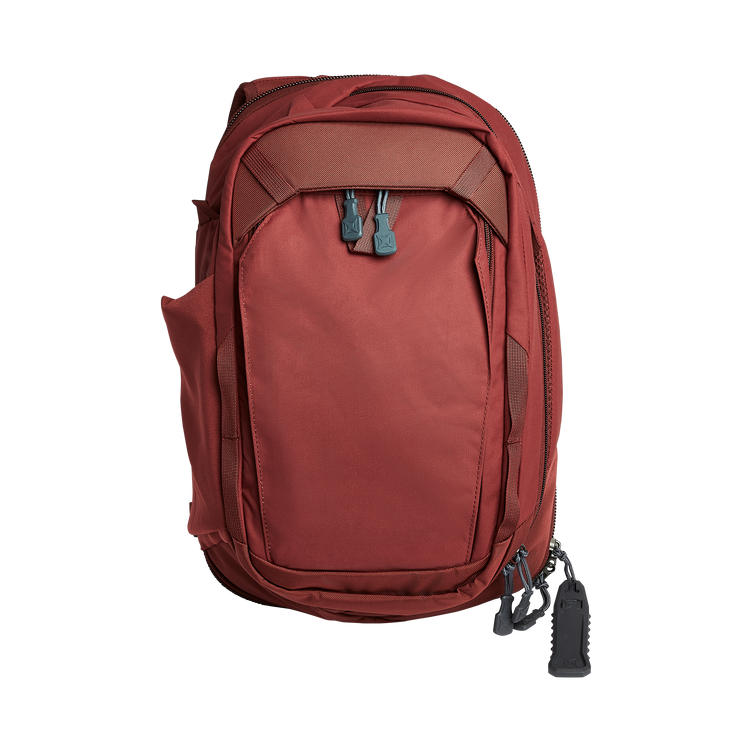 Vertx Pro Transit backpack in red, featuring easy-access sling design for efficient gear retrieval and versatile use.