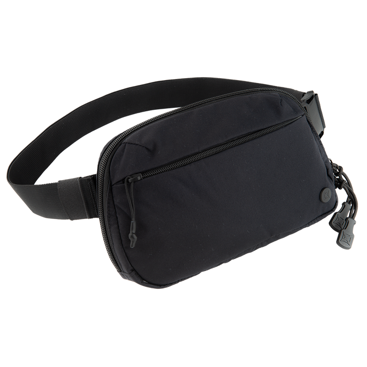 Vertx Everyday Fanny Pack in black, featuring a 2-way zipper and adjustable strap for secure off-body carry.